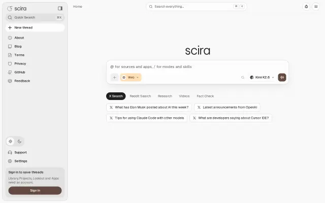 Scira preview
