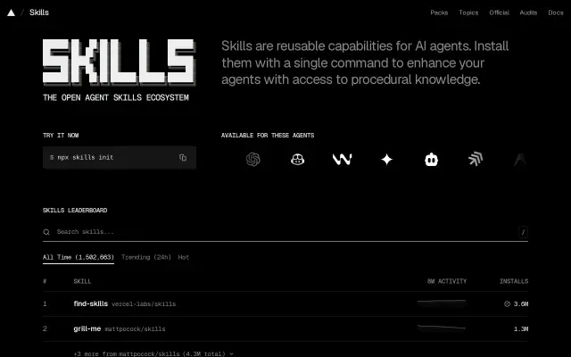 Skills.sh preview
