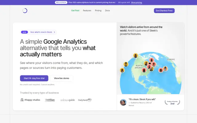 Sleek Analytics preview