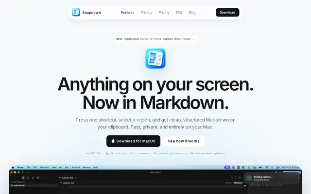 Snapdown preview