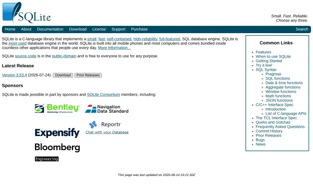 SQLite preview