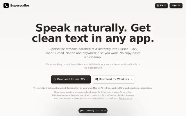 Superscribe preview