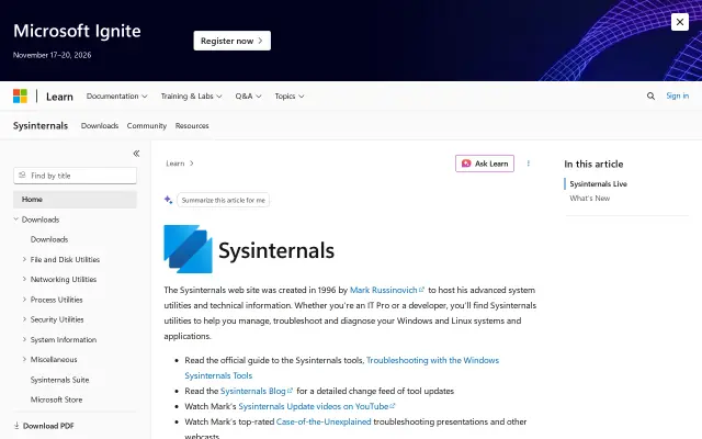 Sysinternals preview