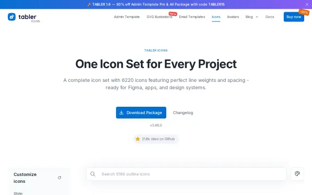 Tabler Icons preview