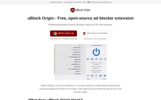 uBlock Origin preview