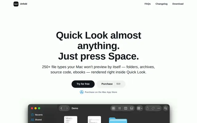 Unfold preview
