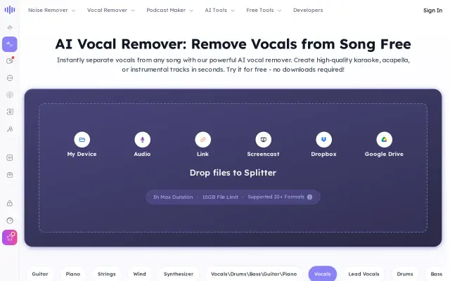 Vocal Remover Free preview