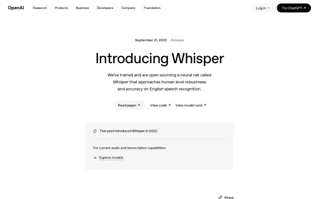 Whisper preview
