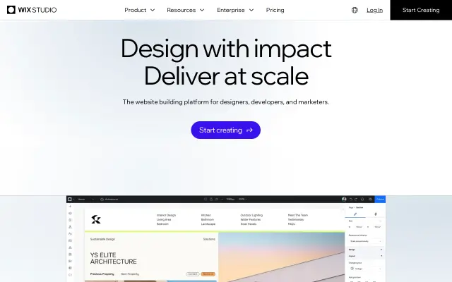 Wix Studio preview